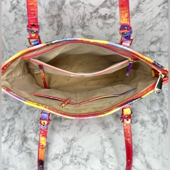 Brahmin Dandy Melbourne Medium Asher Tote Leather Shoulder Bag Rare Croc Purse - Picture 10 of 14